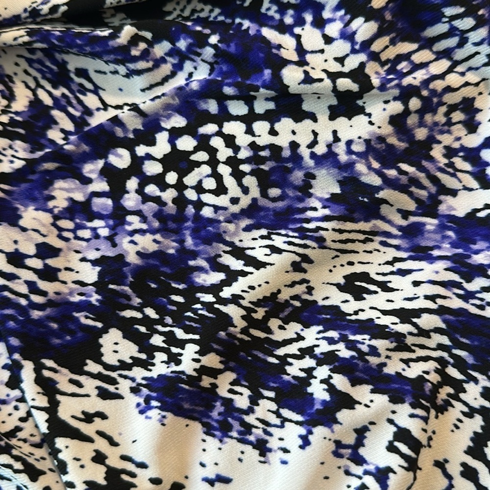 Kasper Black and White and purple  Blouse 2x